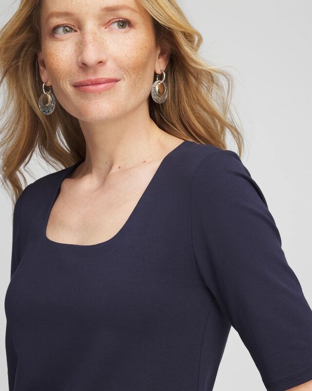 Contour Cotton Square Neck Tee - image 4
